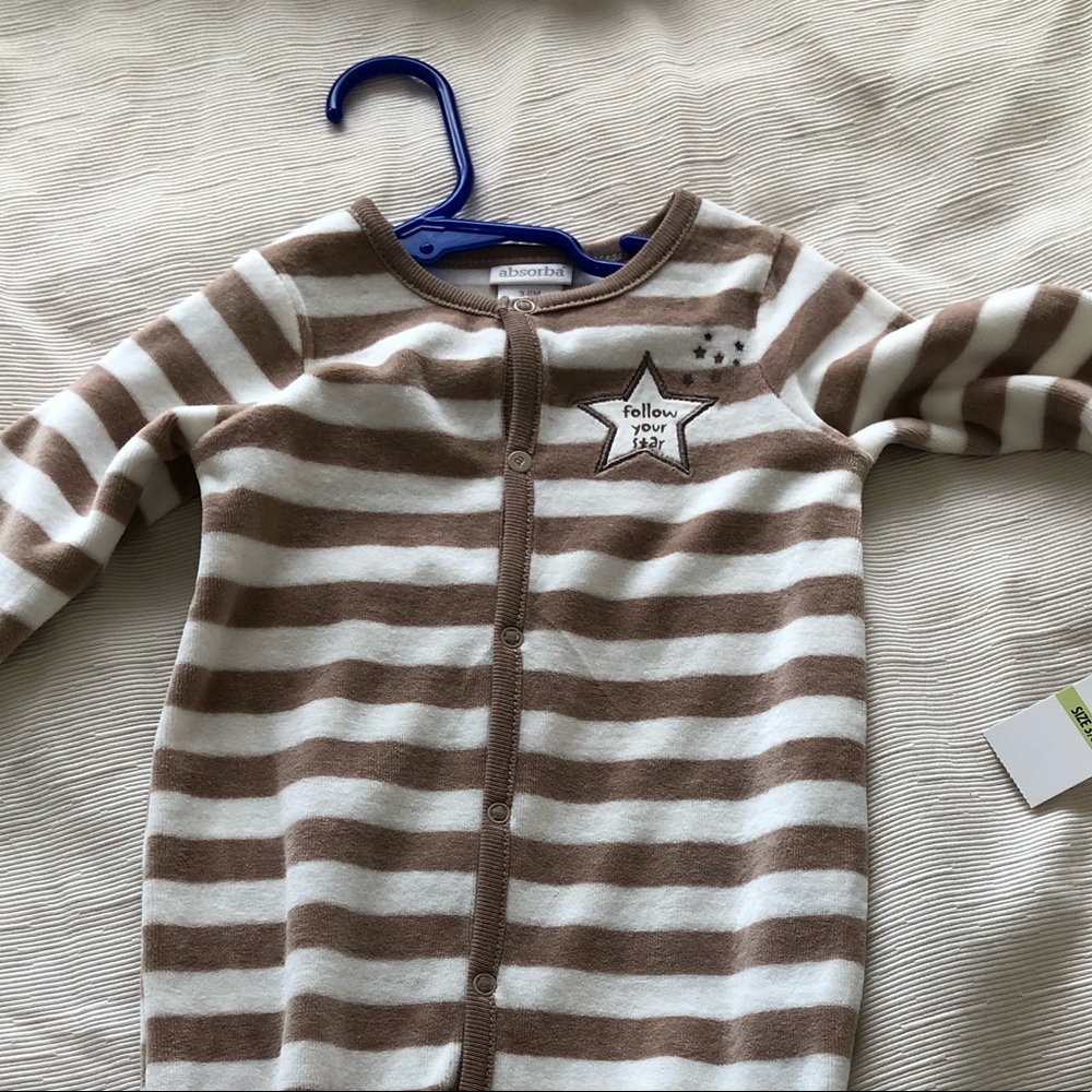 Follow your star striped footie outfit
